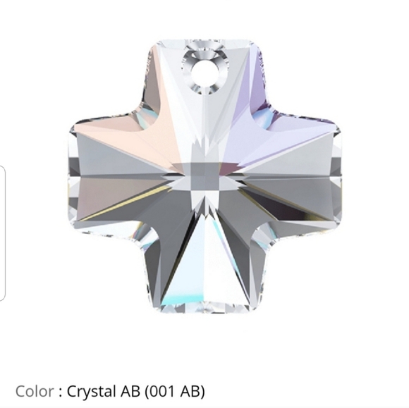 Swarovski Elements 925 Sterling Silver Aurora Borealis Cross Necklace NWT - Picture 10 of 11